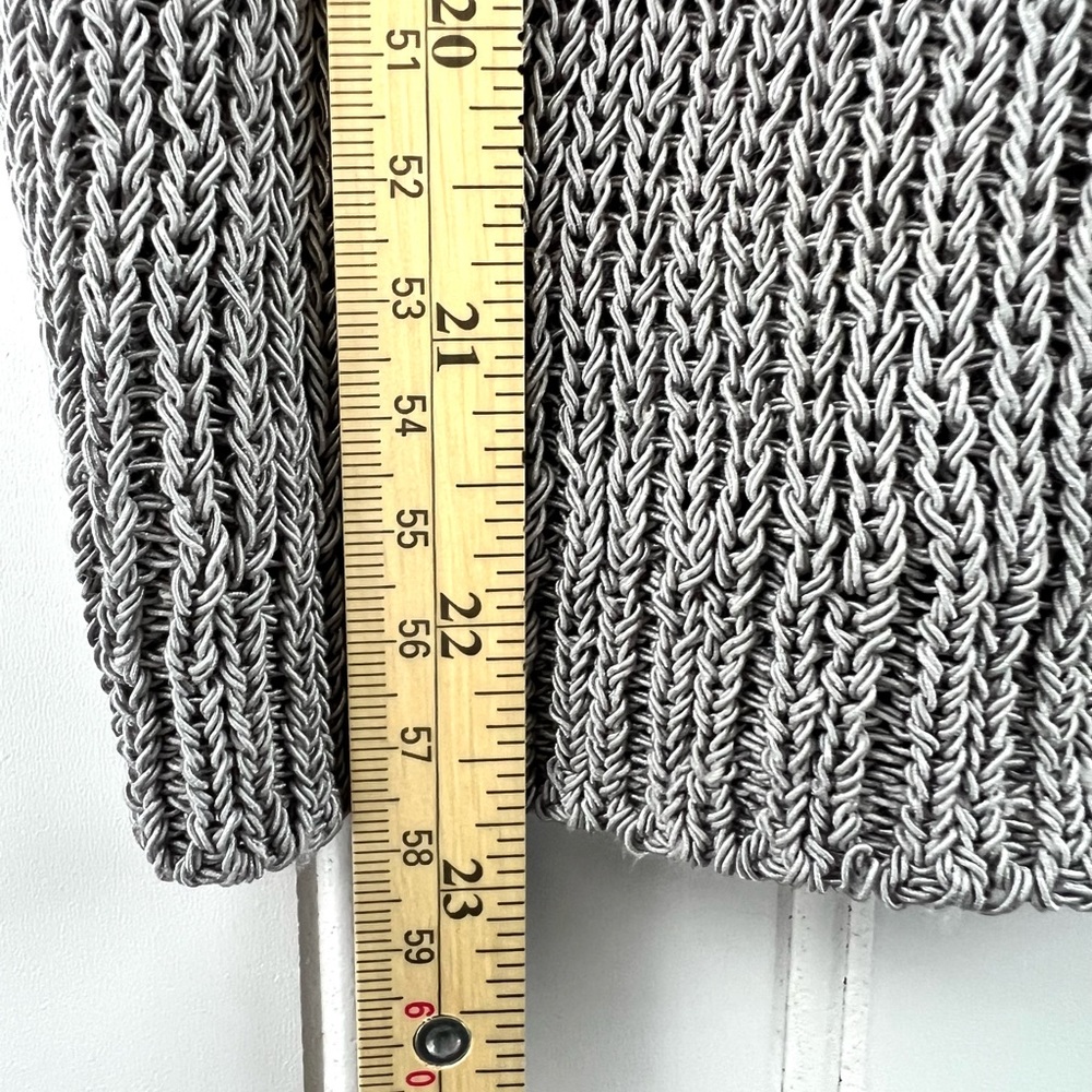 Vince NWT Open Knit Grey Sweater Top - Short Batwing Sleeve - Size L Large - Picture 6 of 7